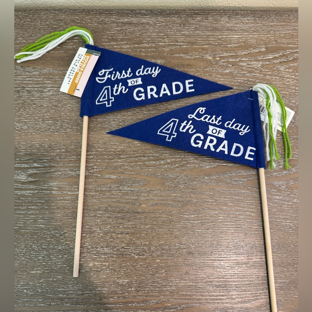 Target Bullseye Felt Flag “First Day of 4th Grade” “Last Day of 4th Grade”